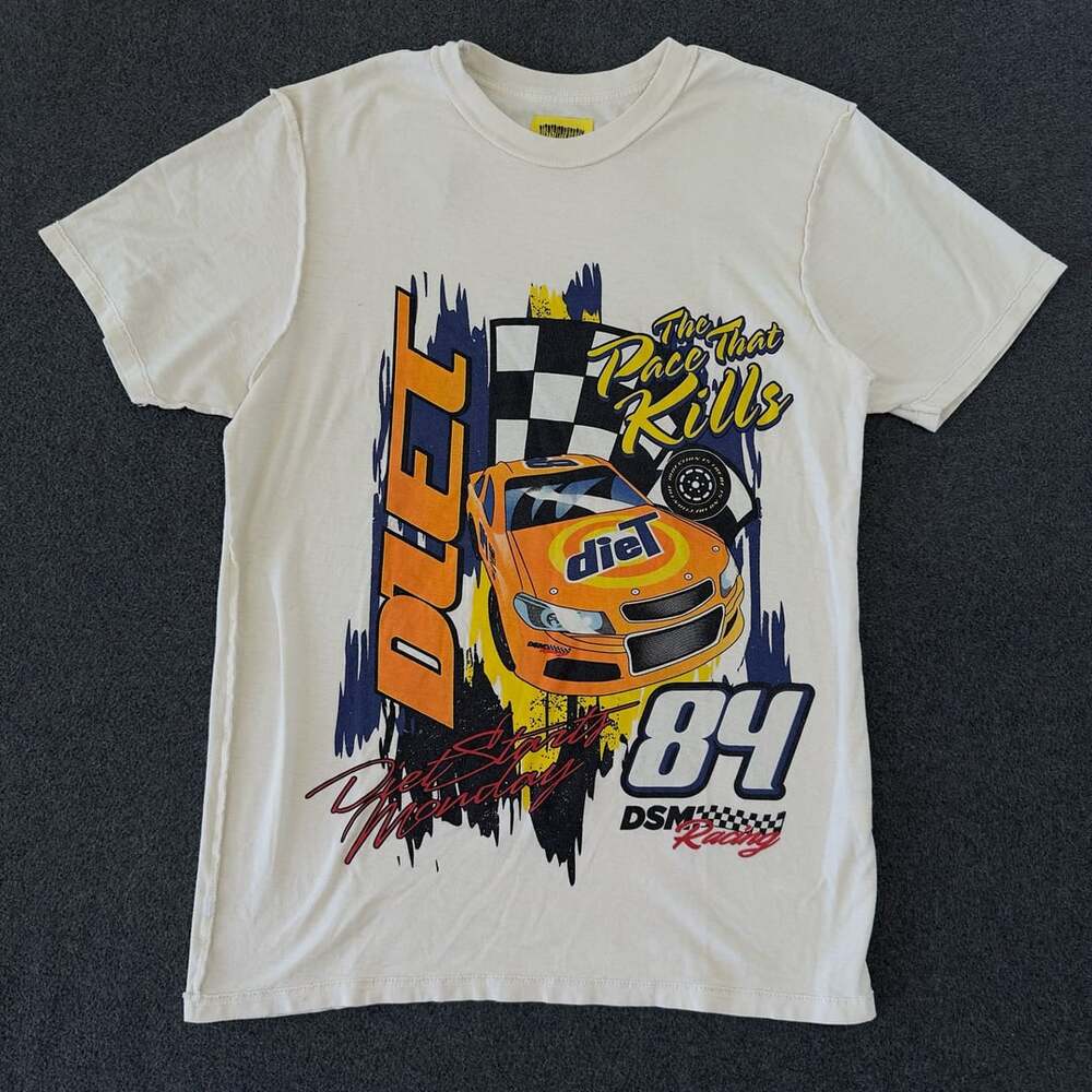 Diet Starts Monday Speedway Tee White Graphic T-Shirt